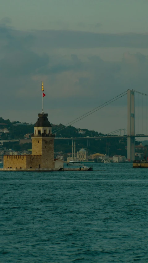 a ship is seen passing a light house