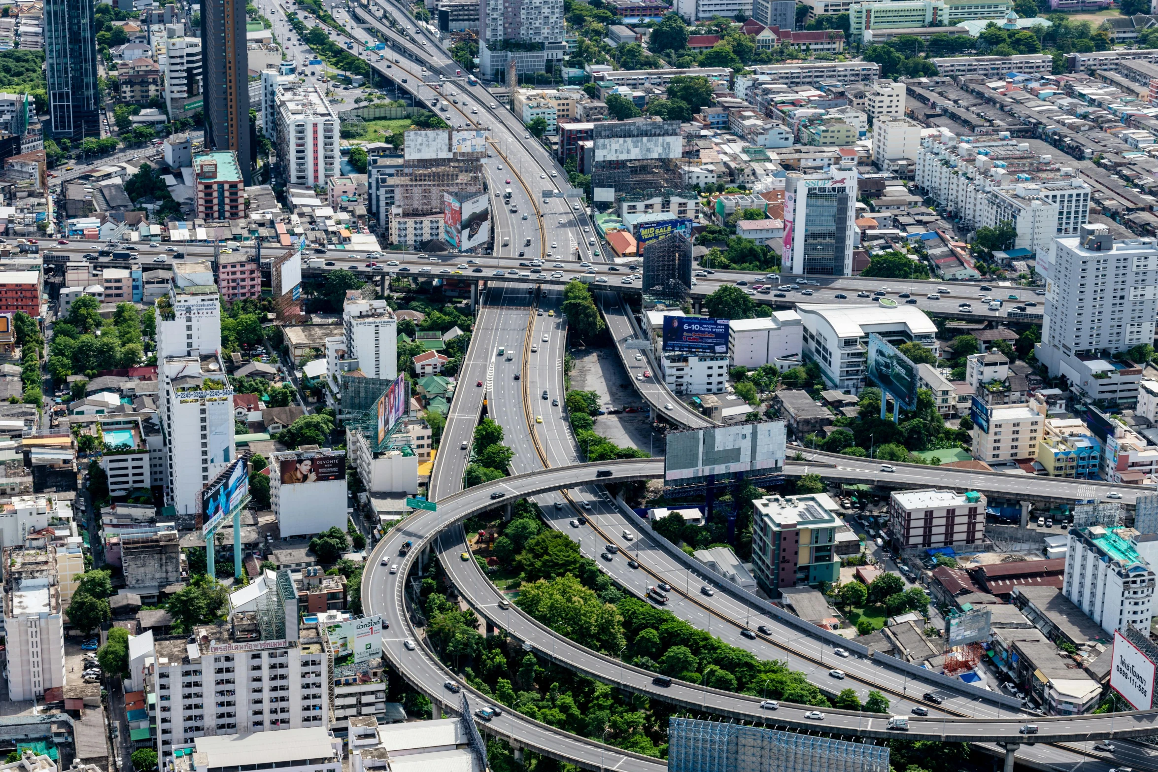 aerial view of a large city from high up