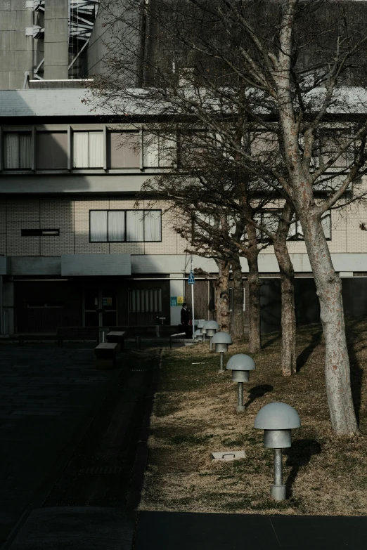 the building with many windows and lots of plants in it