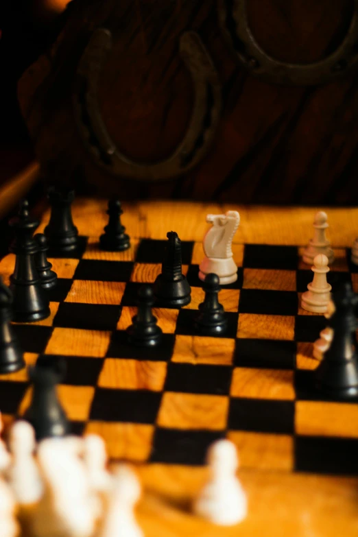 several chess pieces that are on a board