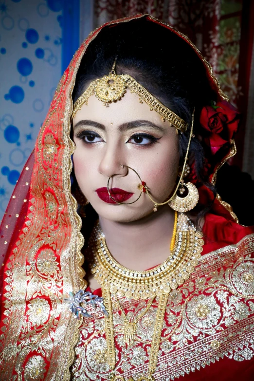 an indian woman in traditional clothing and headdress