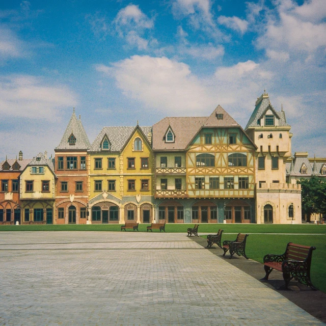 a park that is filled with lots of buildings