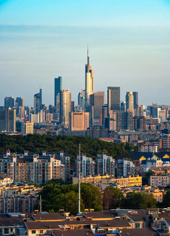 a big city and a couple of buildings that are in the distance