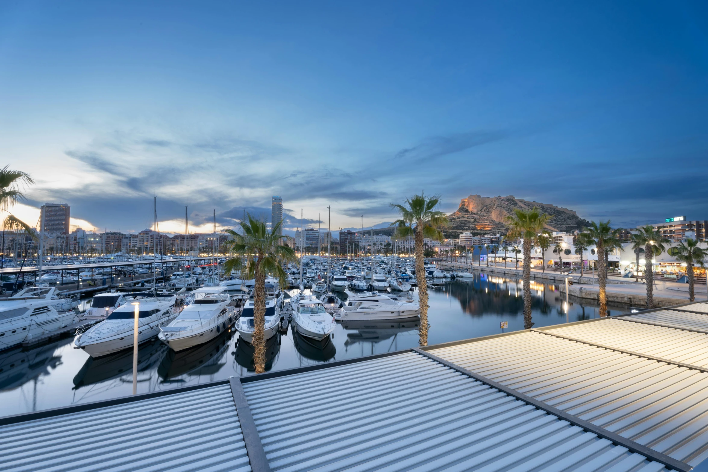 a harbor filled with lots of different sized boats