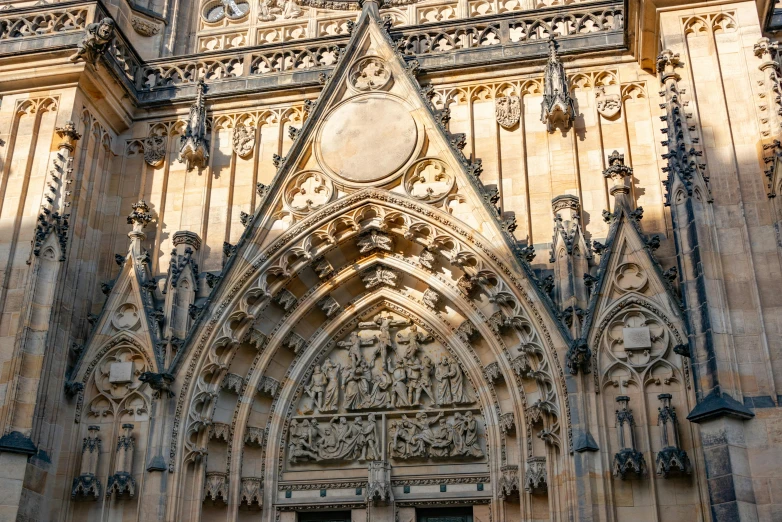 the architecture of the exterior of a church