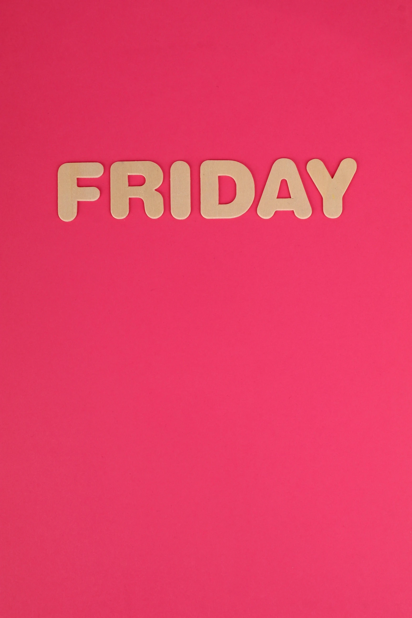 pink folder with the word friday printed on it