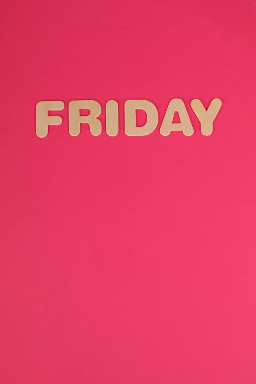 pink folder with the word friday printed on it