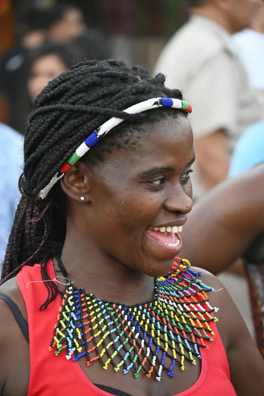 a close up of a person with ids on her hair