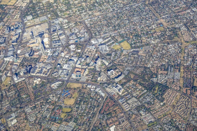 an aerial view of a city from above