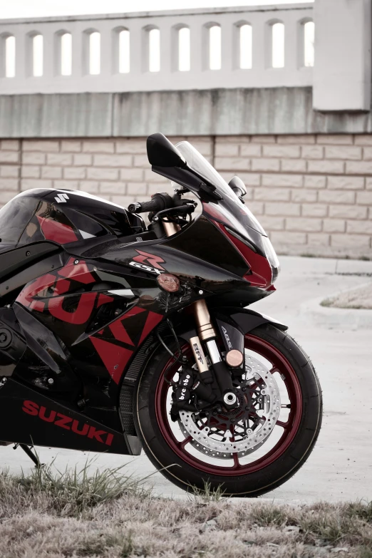 a motorcycle parked outside in the grass