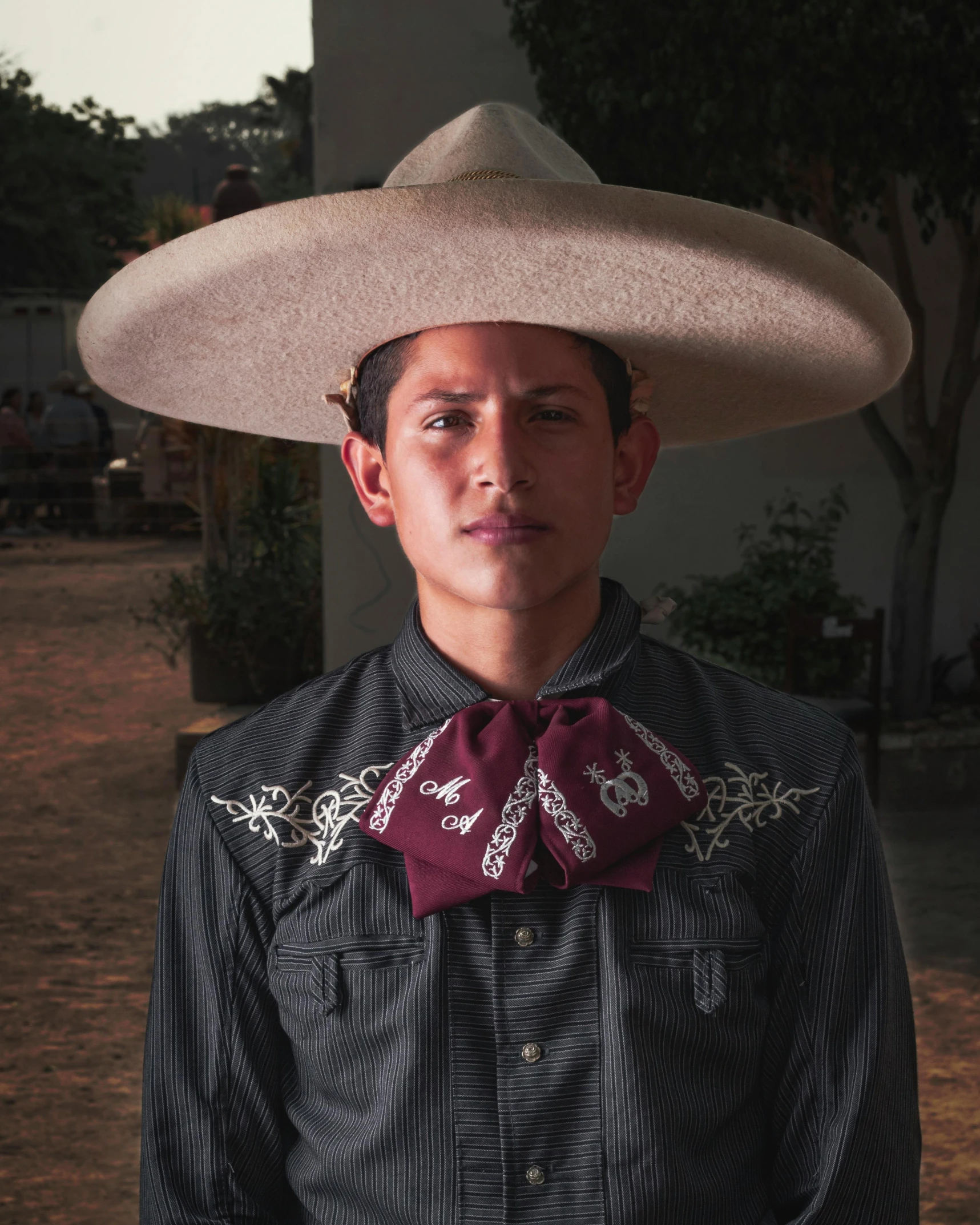 a man with a sombrero on his head