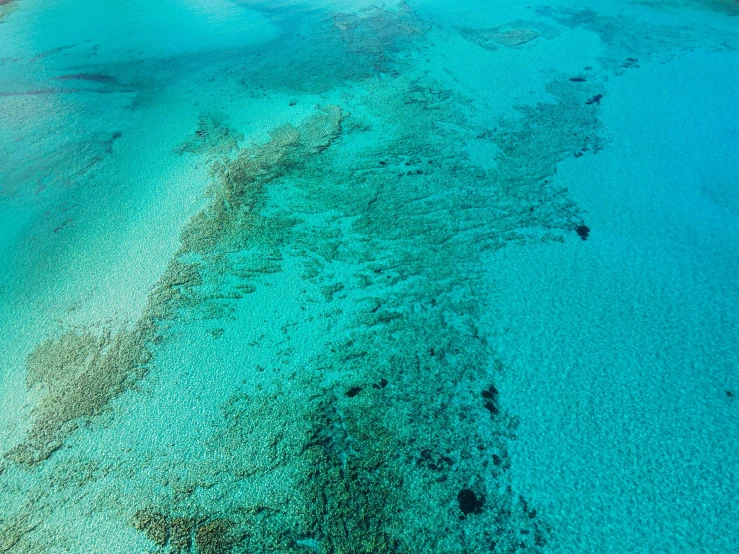 aerial po of an ocean that has clear water