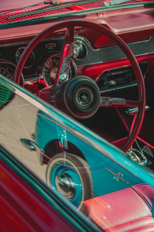 a car's interior and dashboard with the steering wheel still attached