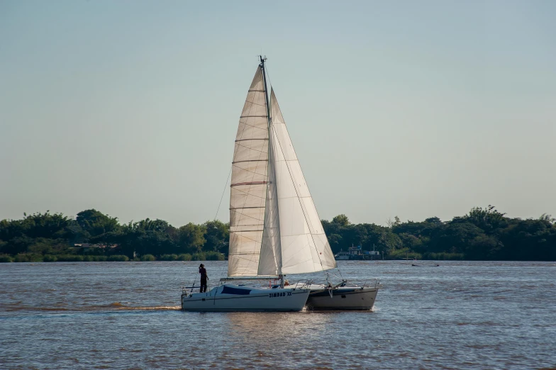 a sailboat in a large body of water