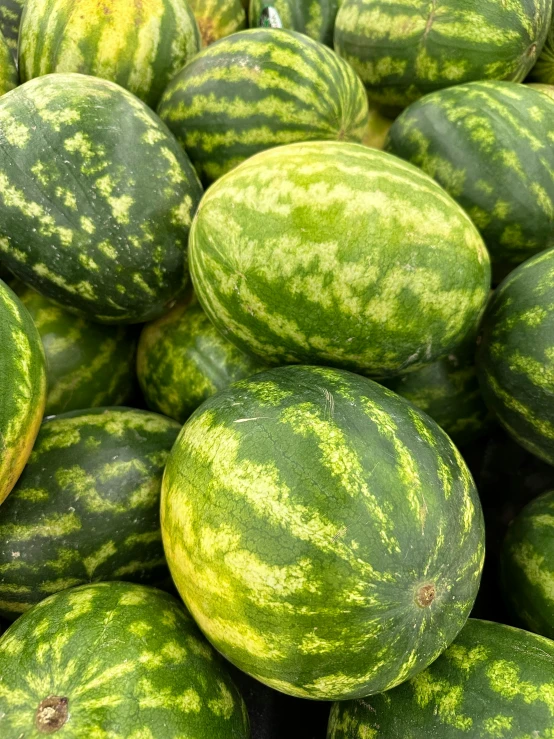 a large pile of watermelon that are all piled up