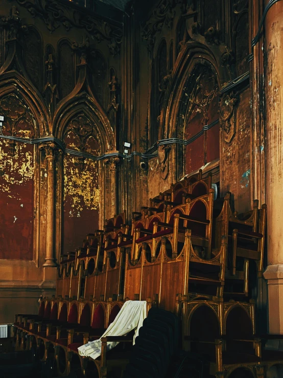 a large room with many chairs around it