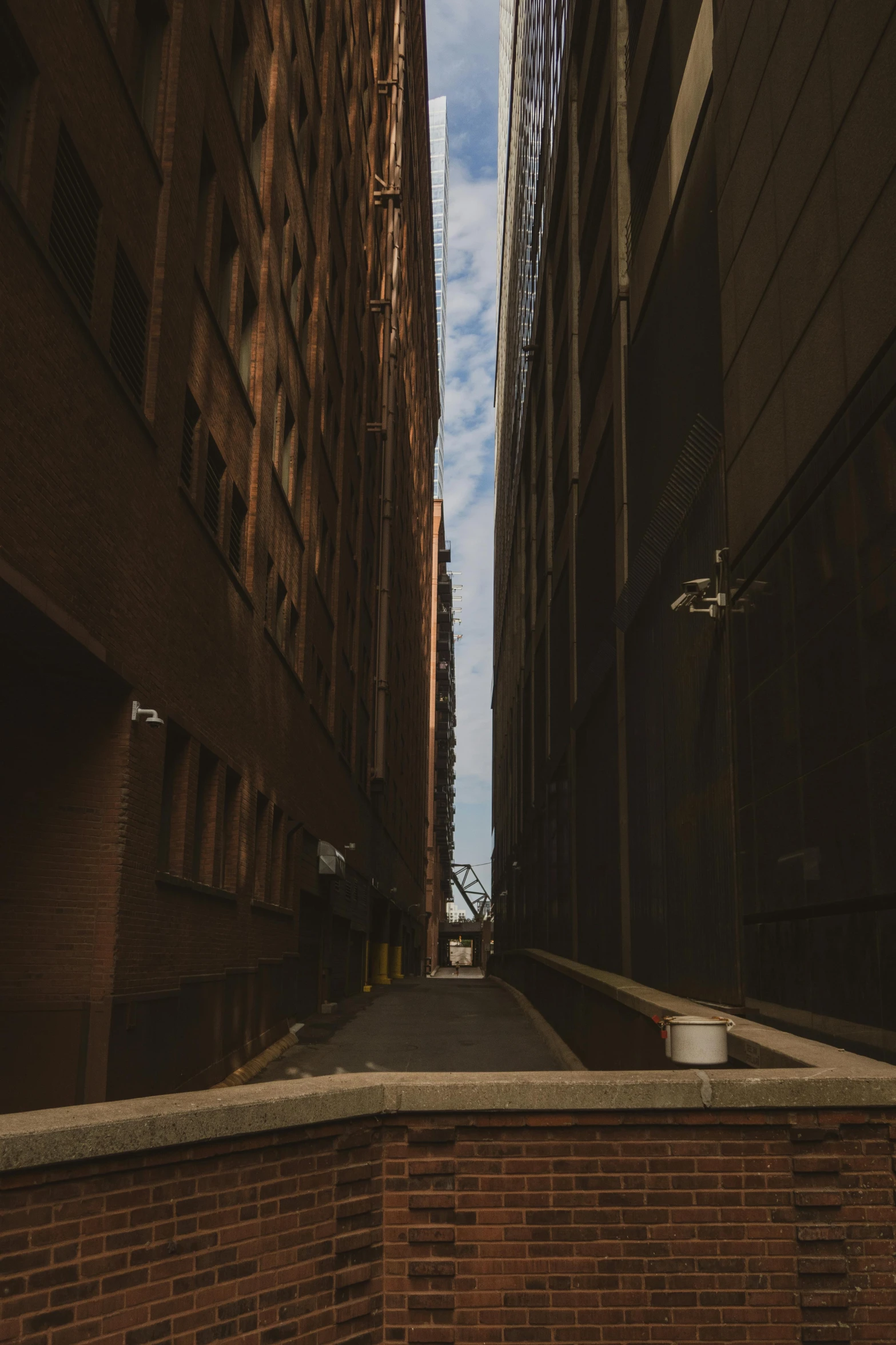 two tall buildings are seen in the distance