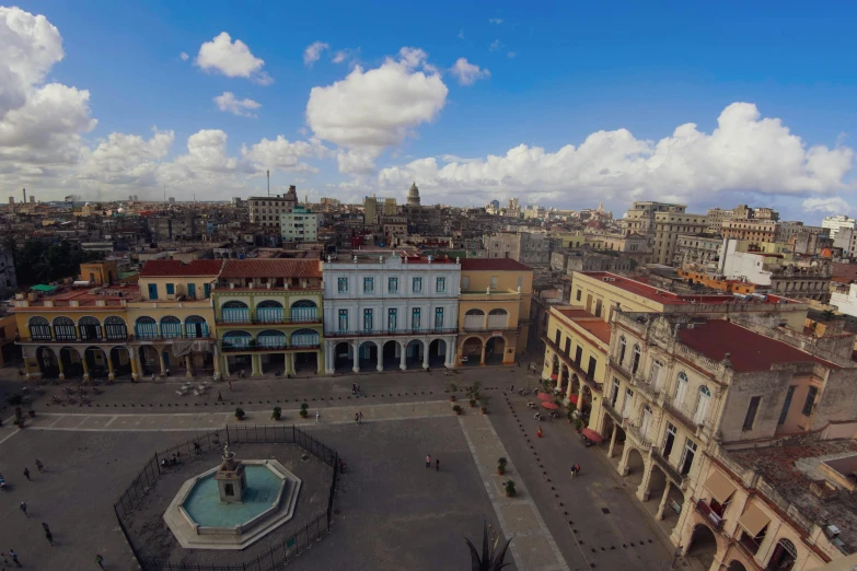 a bird's eye view of old buildings in the city