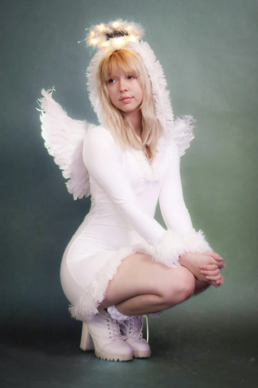 this is an image of a woman dressed up like angels