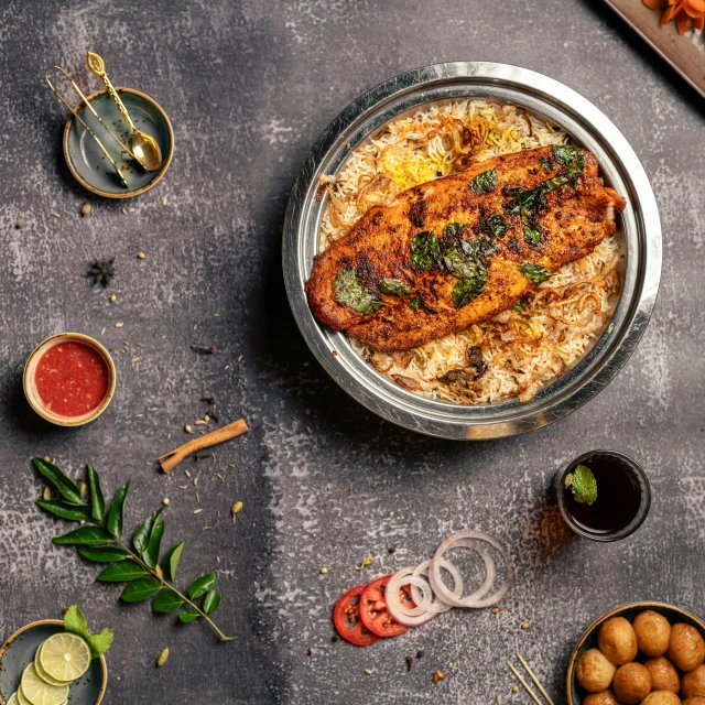 an array of food items on a table