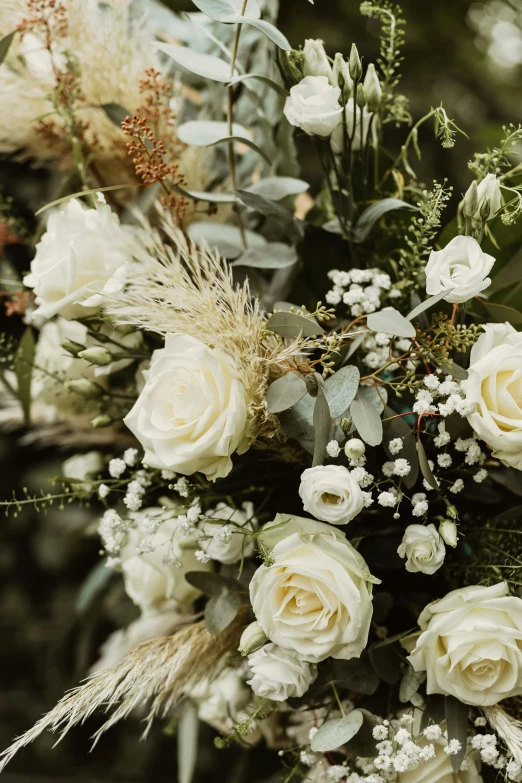 a close up view of a bouquet of flowers