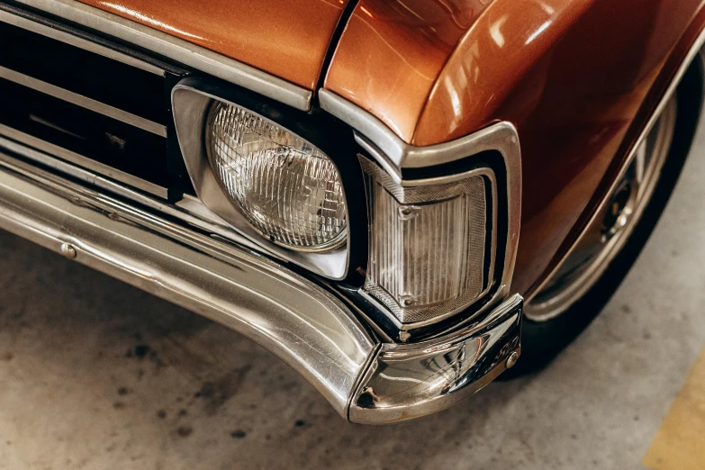 the headlights and front grills of a classic car