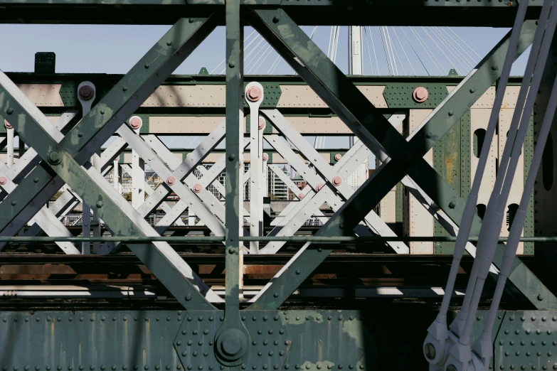 an image of looking across the steel structure