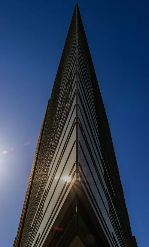 an odd angle s of the top of a building