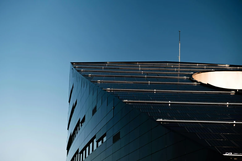 there is an artistic view from below of this building