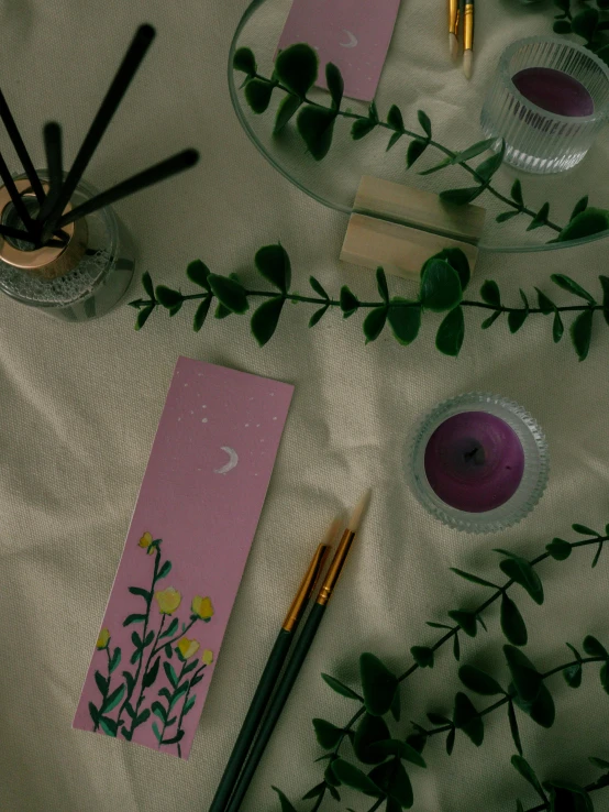 the flowers are being displayed on the table