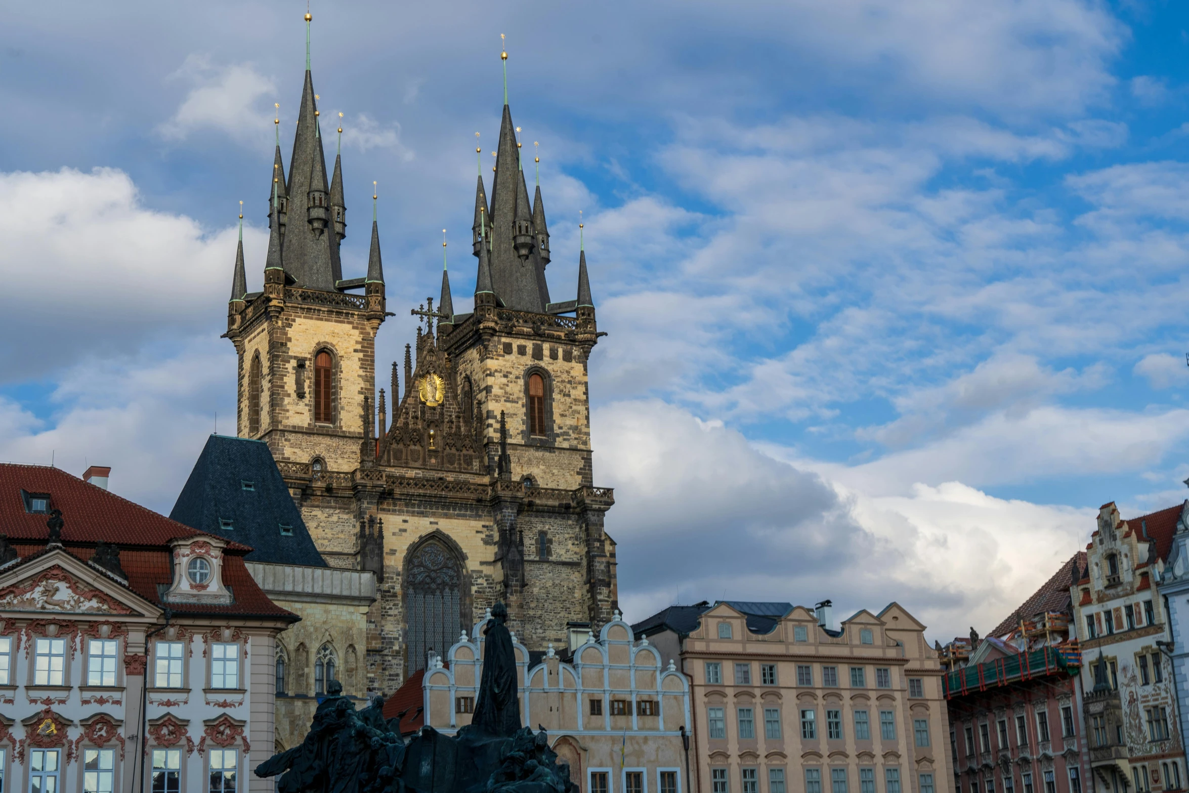 a po of a very old cathedral and city buildings