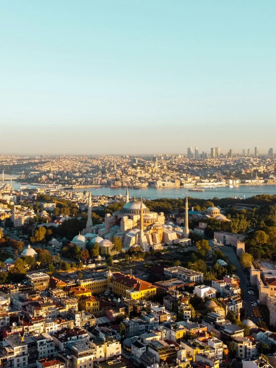 a bird's eye view of a city and river