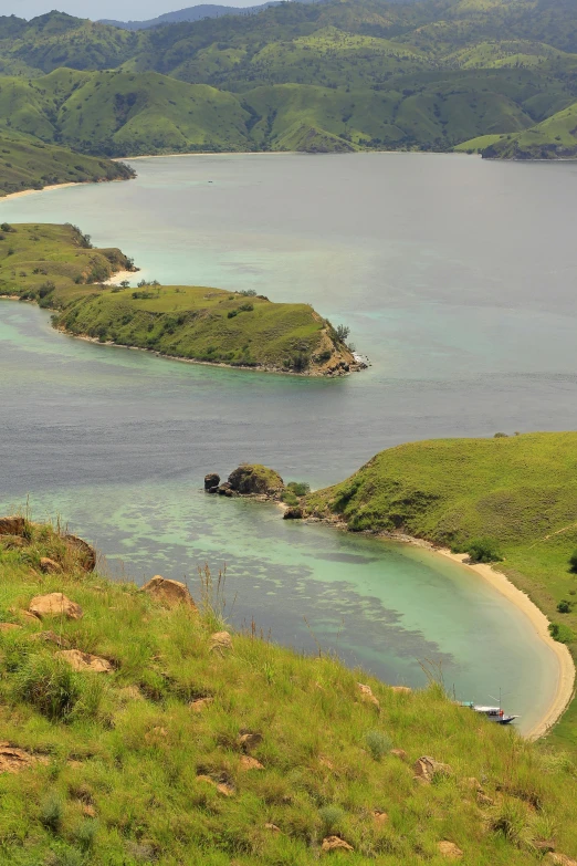 an aerial view of some small islands