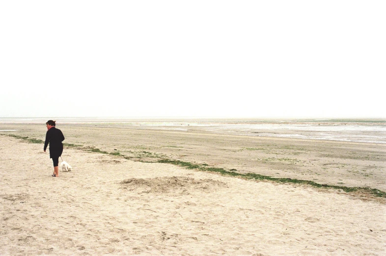 a person on the beach near the water