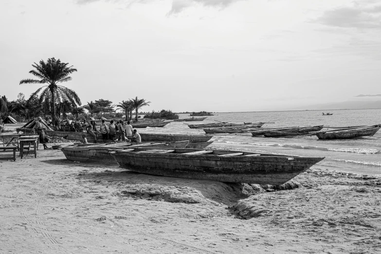 a black and white po of a beach area