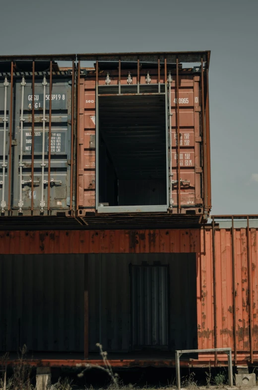 this is an image of shipping containers being loaded