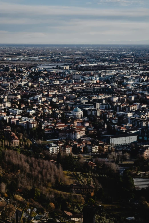 a city is shown from a high angle