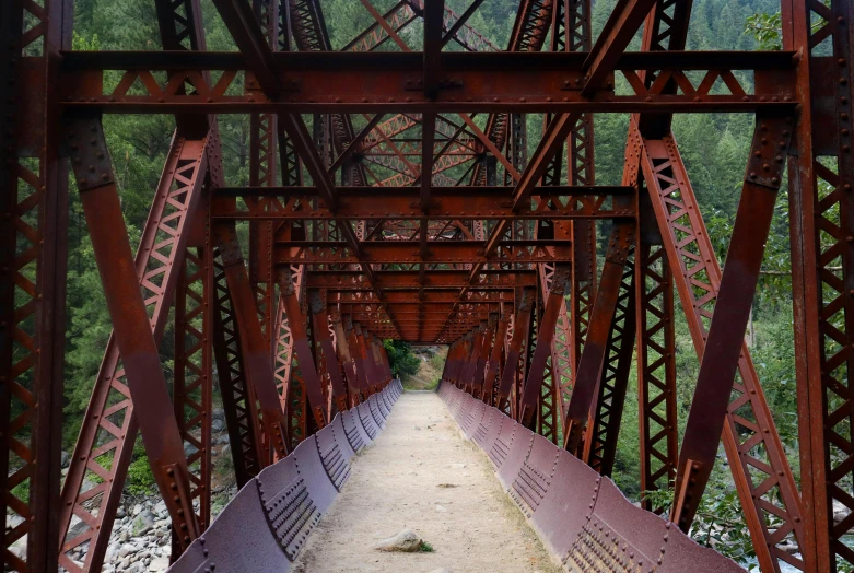 an image of a long view of some bridge tracks