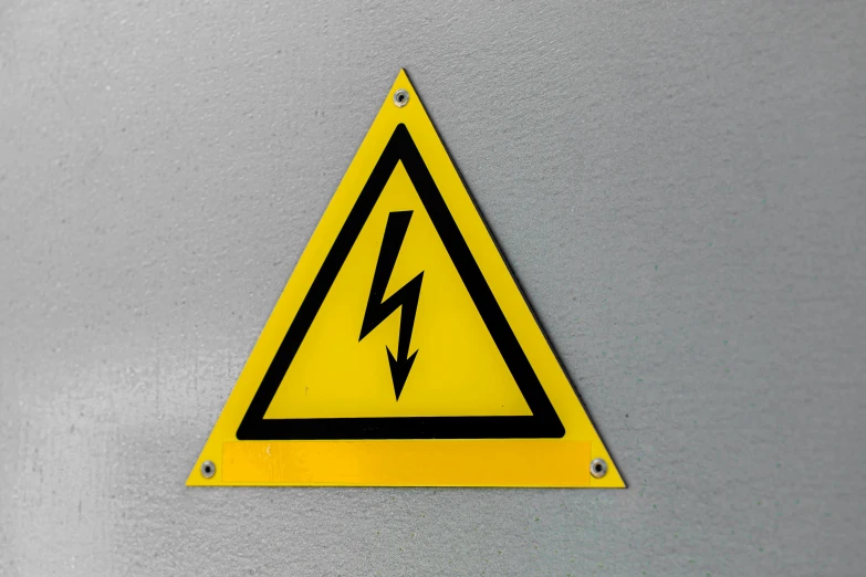 a sign with an electrical hazard that is in use