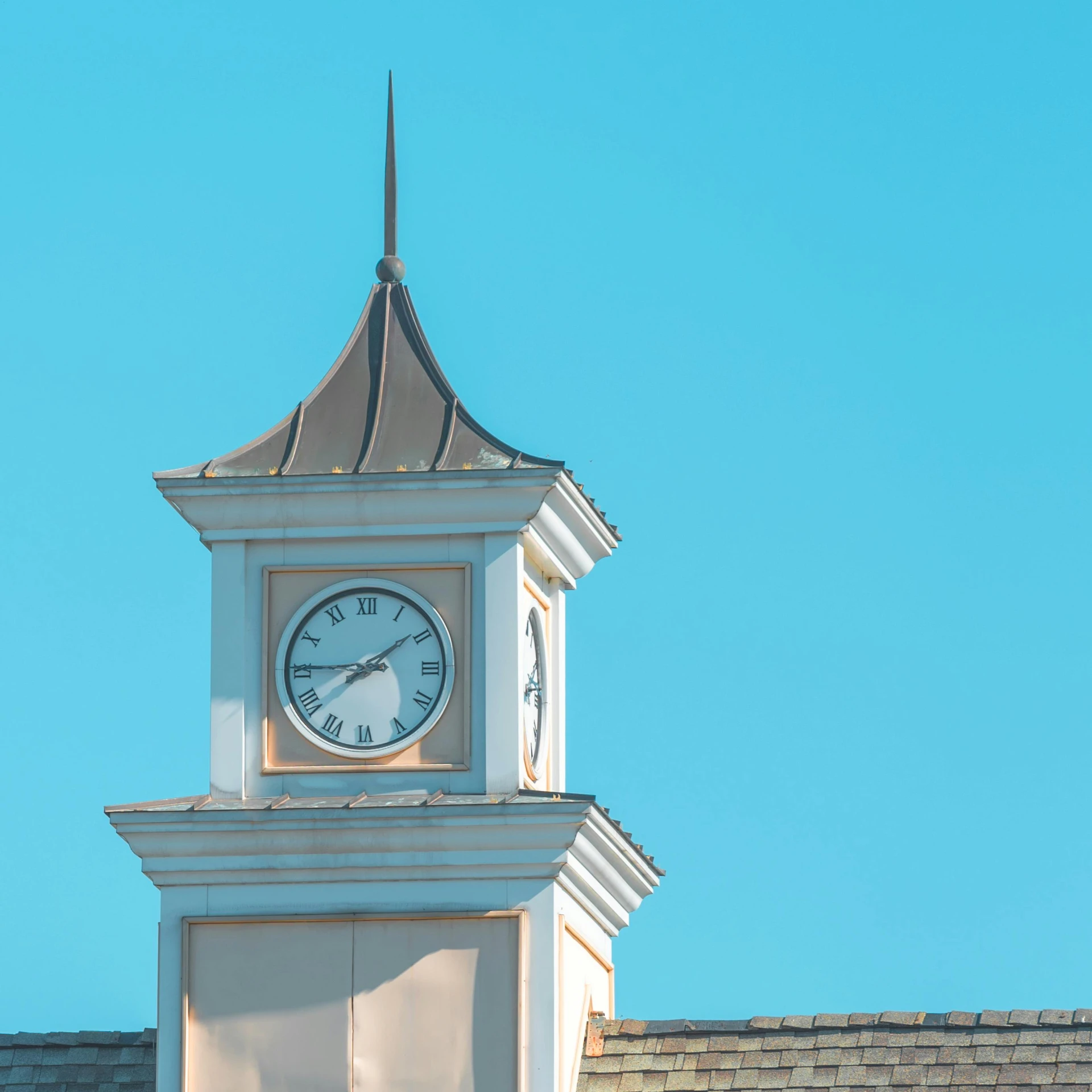 the clock on the tower reads 10 32 and is clearly visible