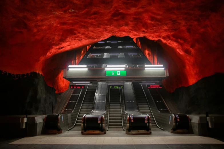 a tunnel that has an uplift and stairs leading to it