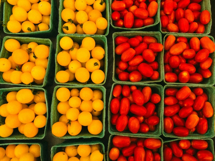 a variety of fruits sit together for display