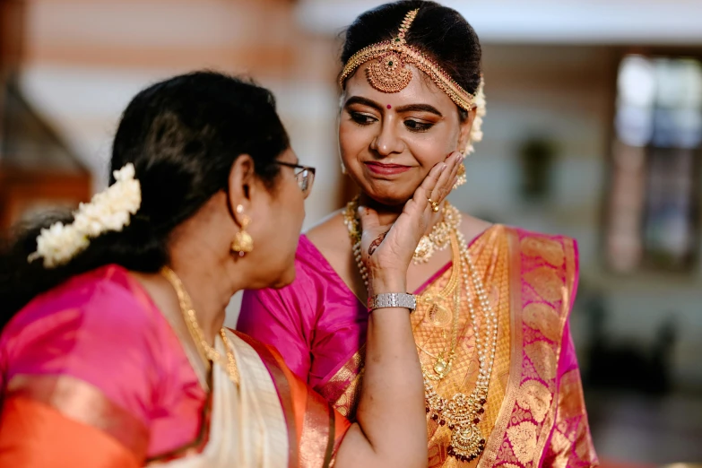 brides looking at their friend and wife to have fun