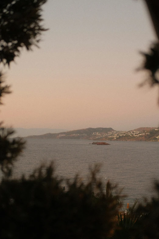 a large body of water surrounded by wooded areas