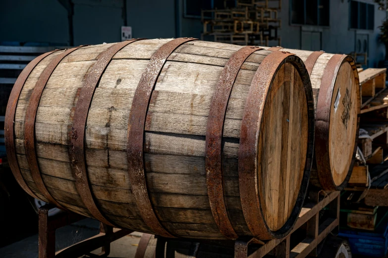 a couple of barrels stacked up to make an image