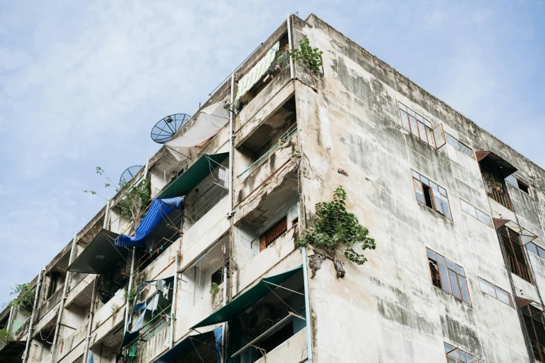 the building is very old and has flowers on it