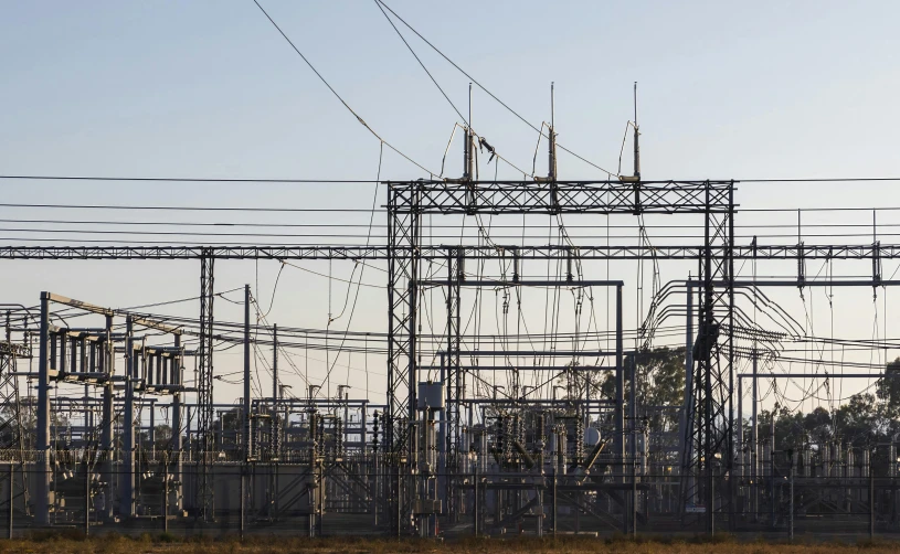 an image of power lines in an electric district