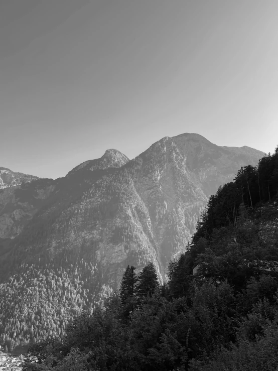 the tops of two mountains are high up