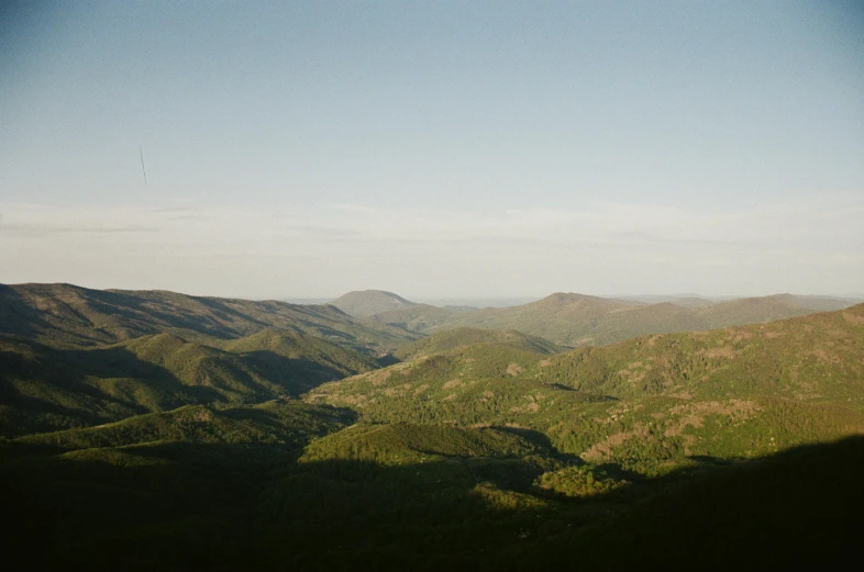 a very scenic view from top of a hill