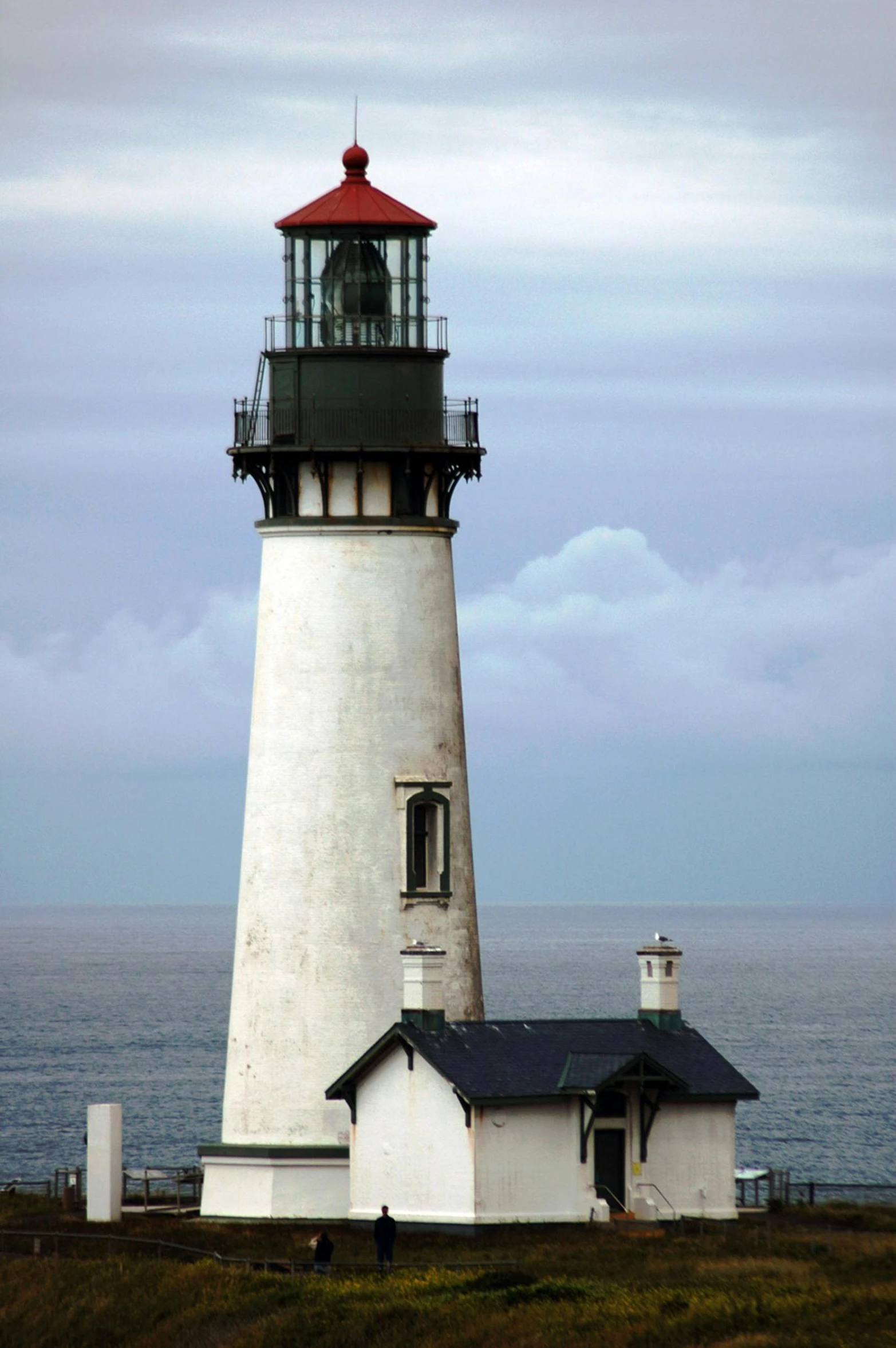 this is a lighthouse with water in the background